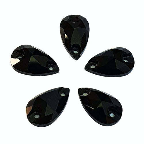AAA+ Glitz It Pear Drop Sew On Crystals: Jet Black