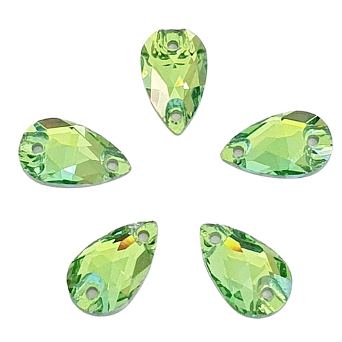 AAA+ Glitz It Pear Drop Sew On Crystals: Peridot