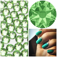 Swarovski Peridot Green Crystals Mixed Size Glue On Flatbacks Small to Medium - Glitz It
