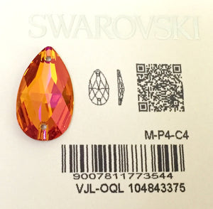 Swarovski® Sew On Crystals: Pear Drop 3230 Astral Pink - Glitz It