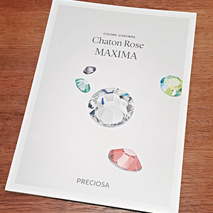 Preciosa Chaton Rose Maxima Flatback Colour Chart Card