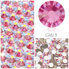 Swarovski Rose AB Crystals Mixed Size Glue On Flatbacks Small to Medium - Glitz It