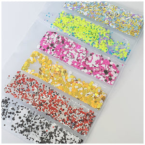 6 Grid Bag Sequins for Nail Art: Round Party
