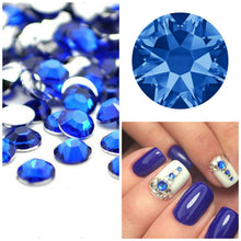 Swarovski Sapphire Blue Crystals Mixed Size Glue On Flatbacks Small to Medium - Glitz It