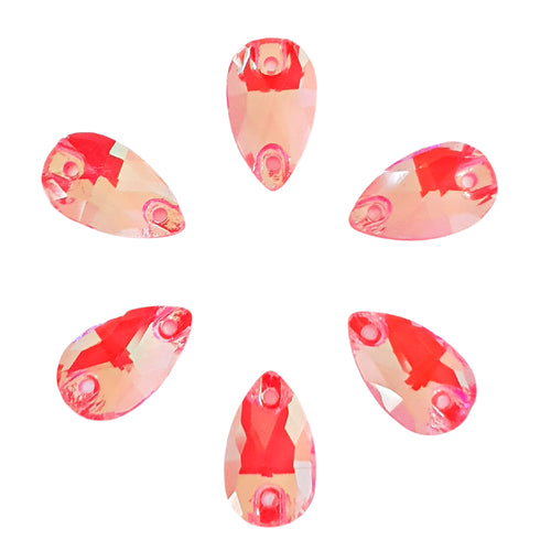 AAA+ Glitz It Pear Drop Sew On Crystals: Fluro Hyacinth AB
