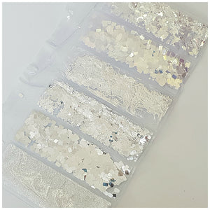 6 Grid Bag Sequins for Nail Art: Silver Mix