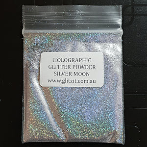 Holographic Pixie Dust Glitter Powder: Silver Moon 5g