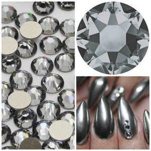 Swarovski Silver Night Crystals Mixed Size Glue On Flatbacks Small to Medium - Glitz It