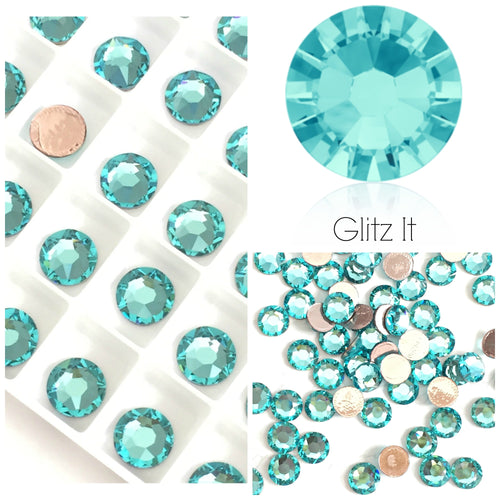 Swarovski Hotfix Flatbacks: Light Turquoise - Glitz It