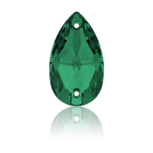 Swarovski® Sew On Crystals: Drop 3230 Emerald - Glitz It