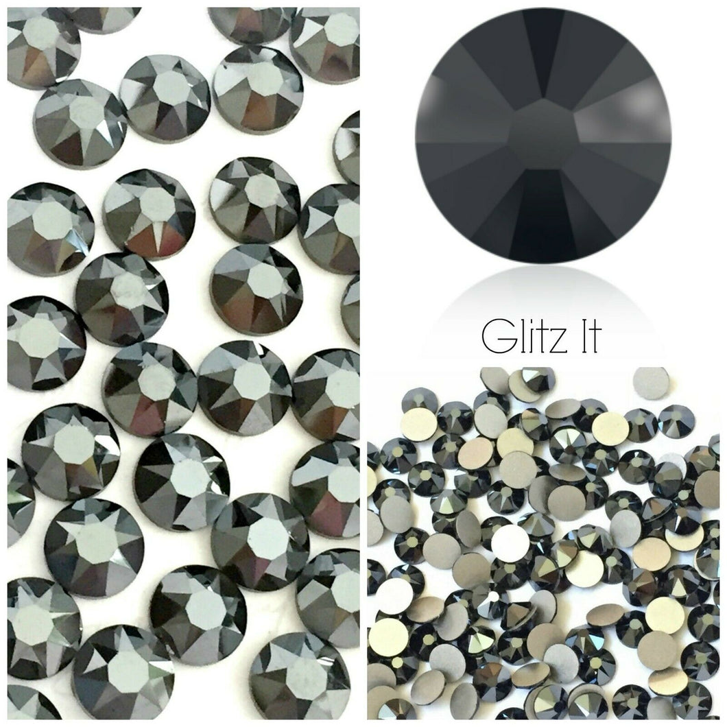 Swarovski® 2058 Small Pack Glue On Crystals: SS5 JET HEMATITE - Glitz It