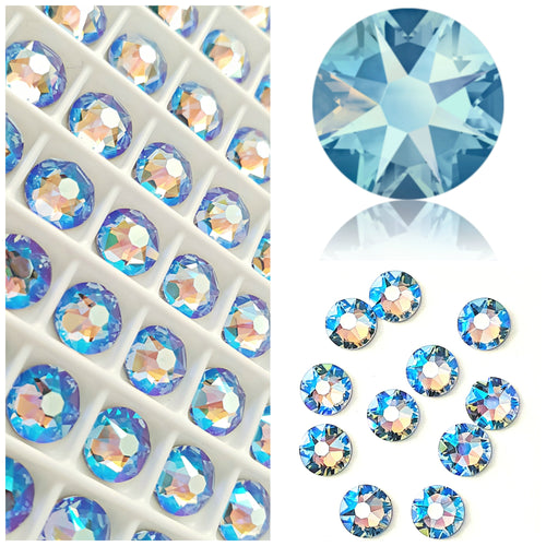 Swarovski Light Sapphire Shimmer Crystals Glue On Flatbacks - Glitz It