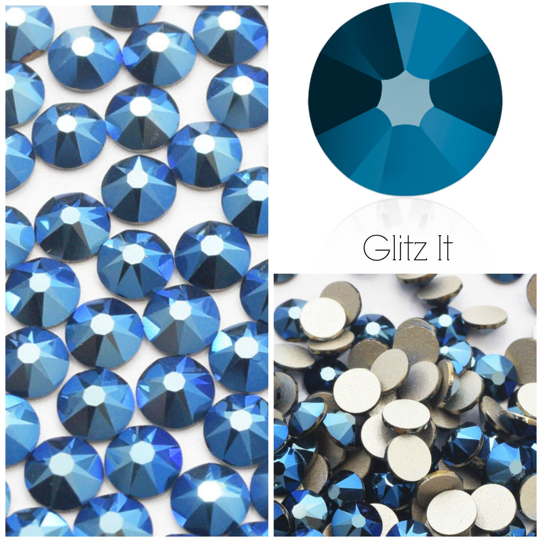 Swarovski® 2058 Small Pack Glue On Crystals: SS5 METALLIC BLUE - Glitz It