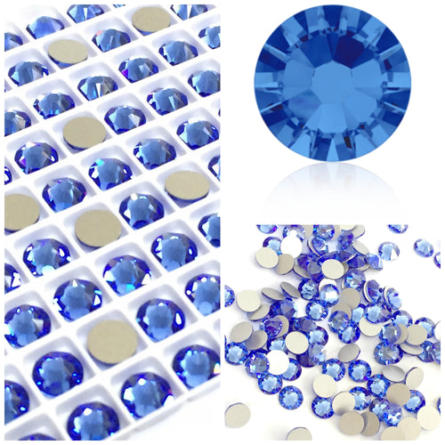 Swarovski Sapphire (Blue) Crystals Glue On Flatbacks - Glitz It
