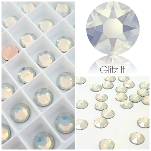 Swarovski Hotfix Flatbacks: White Opal - Glitz It